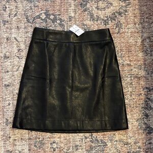 J. Crew Black Faux Leather Mini Skirt